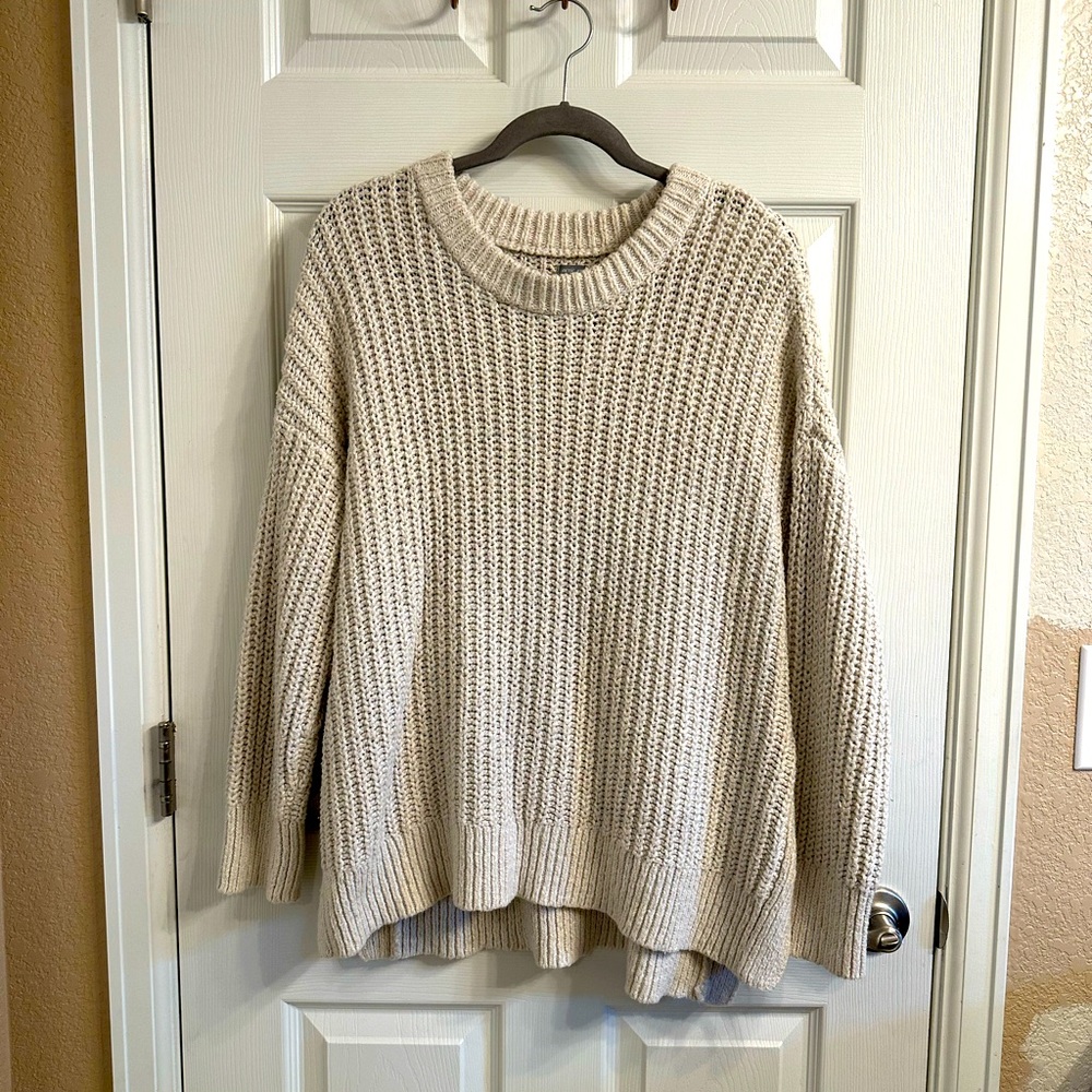 aerie | cream chunk knit sweater